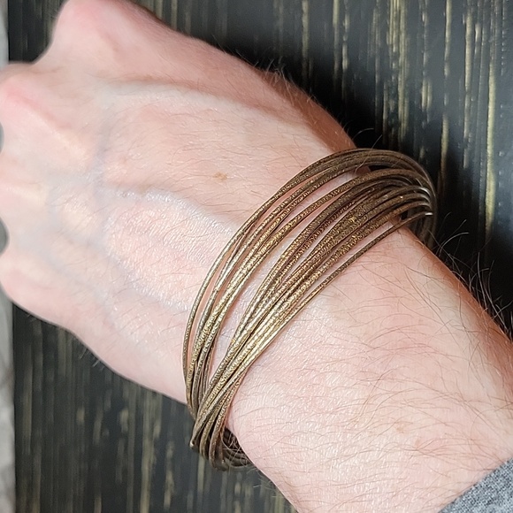 Gold Tone Bangle Bracelets - Picture 2 of 3